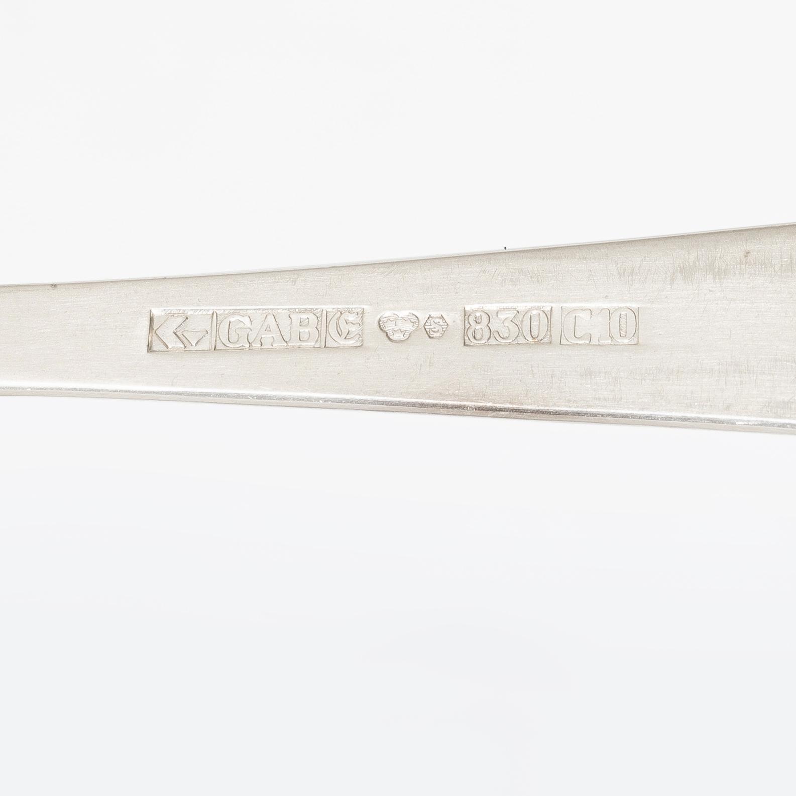 Jakob Ängman, 24 pieces of silver fish cutlery, model Rosenholm, GAB, Eskilstuna, 1977-78.