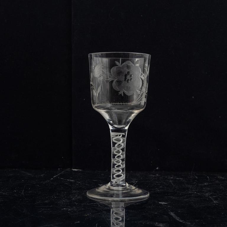 An Anglo-Irish 18th century wine glass.