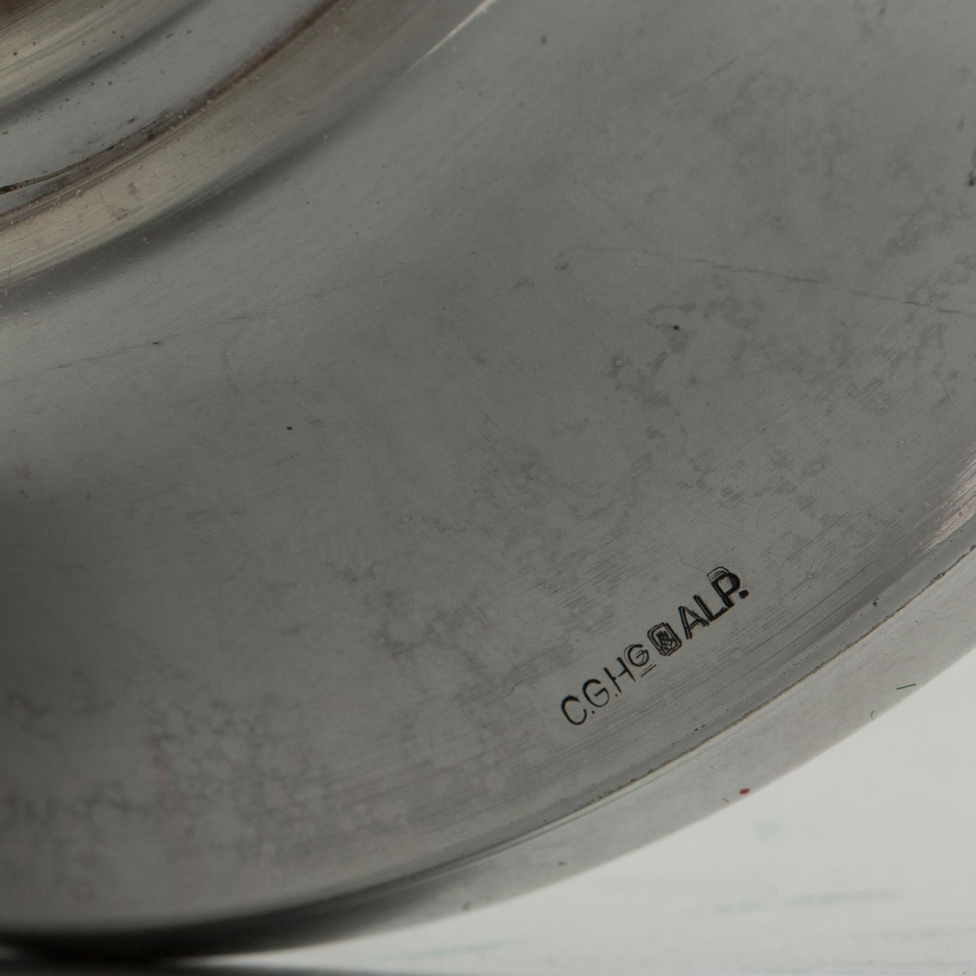 VINKYLARE/SKÅL, CG Hallberg, nysilver, 1900-talets början.