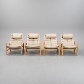Four 'Junker' easy chairs by Bror Boije for Dux, second half of the 20th Century.