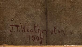 OKÄND KONSTNÄR, olja på duk, signerad J.T. Weatherston och daterad 1907.