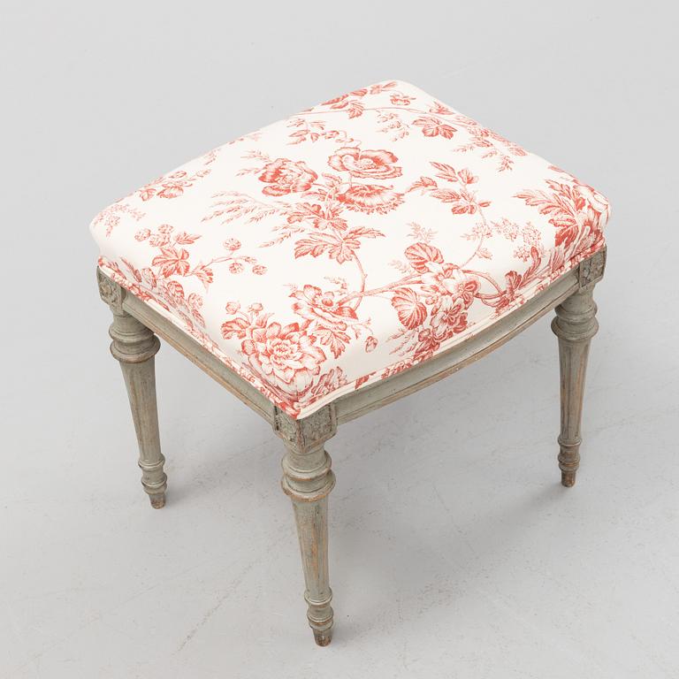 A Gustavian stool, late 18th Century.