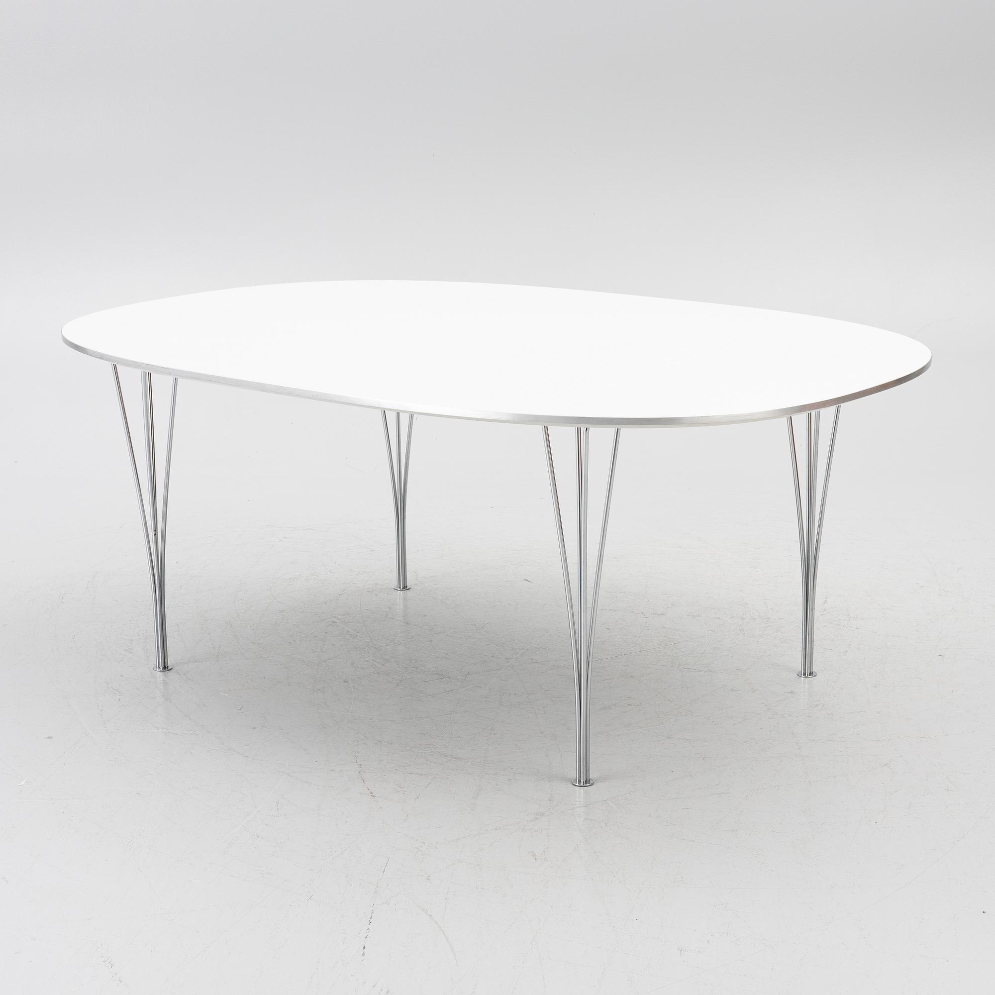 Bruno Mathsson, & Piet Hein, a dining table, 'Superellipse', Fritz Hansen, Denmark, 1996.
