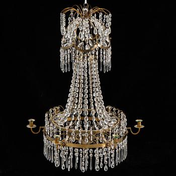 A Gustavian style chandelier, 19th Century.