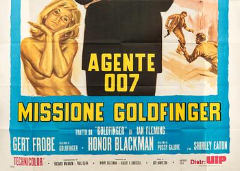 Filmaffisch, två delar, James Bond "Goldfinger".
