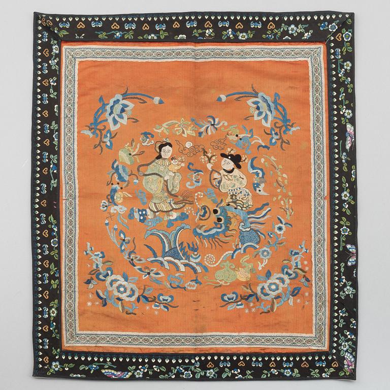 A Chinese embroidery, late Qing dynasty.