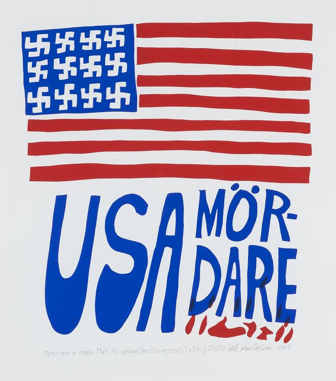 Carl Johan De Geer, "USA mördare".