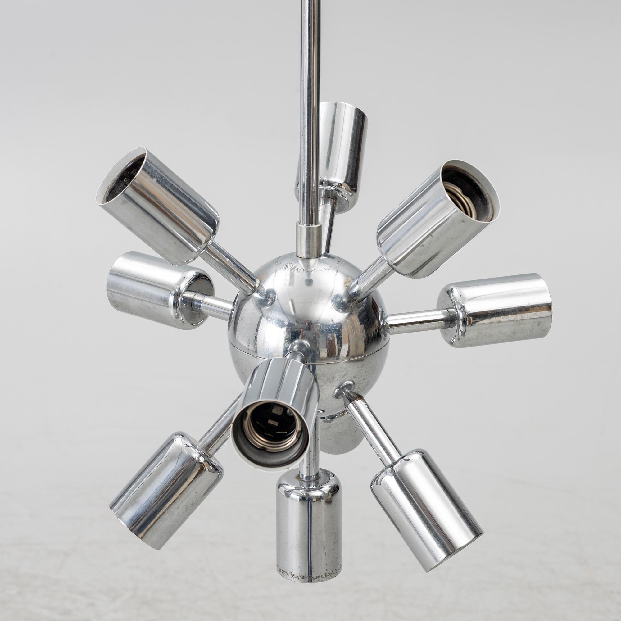 Ceiling lamp, Sputnik model 21416, probably Poland, second half of the 20th century.