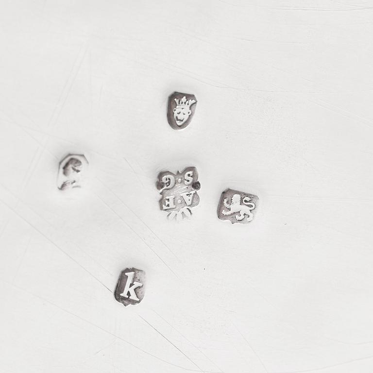 An English 18th century silver tea-pot and stand, mark of Andrew Fogelberg & Stephan Gilbert, London 1785.