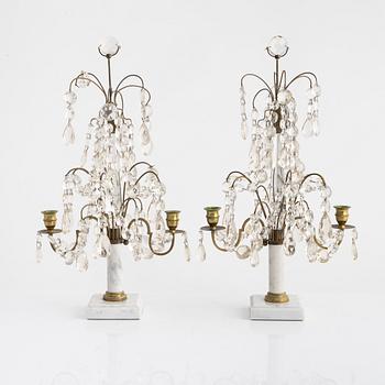 Bordslystrar ett par, 1900-talets första hälft.