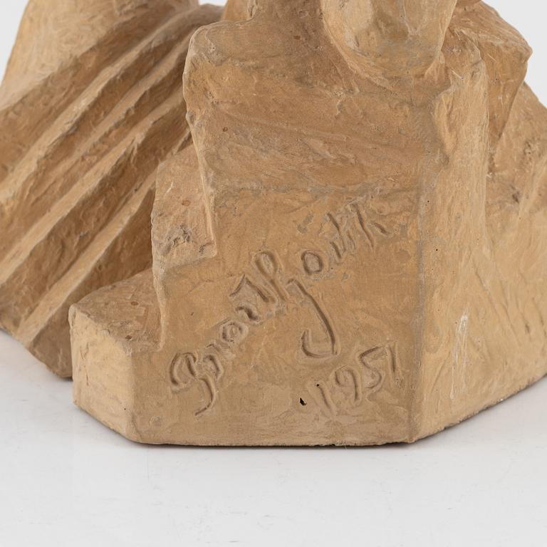 Bror Hjorth, A seated model by a cliff.