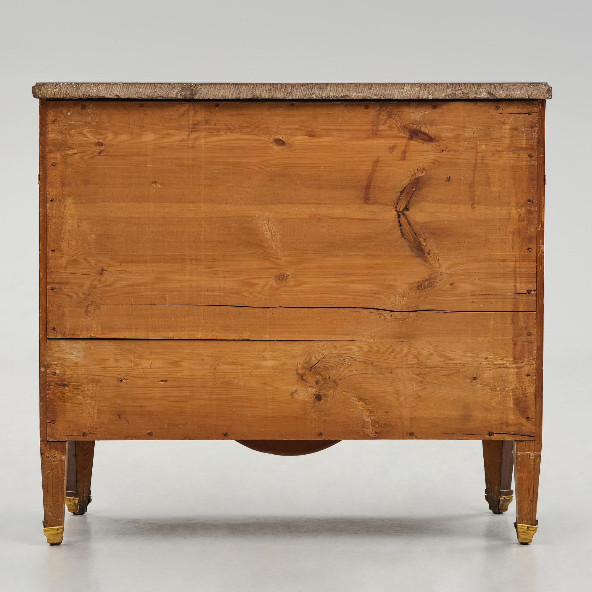 A Gustavian marquetry commode by G. Foltiern (master in Stockohlm 1771-1804).