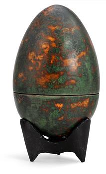 A Hans Hedberg faience egg, Biot, France.