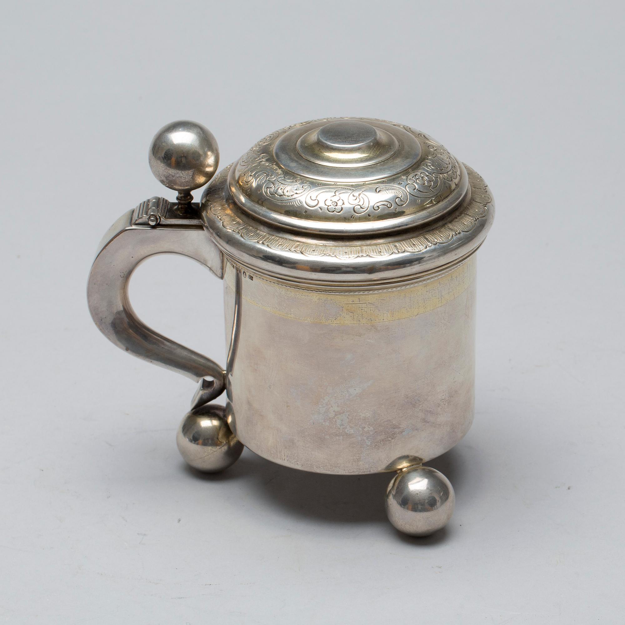 DRYCKESBÄGARE, silver, K. Anderson, Stockholm 1948. Vikt c:a 400 g.