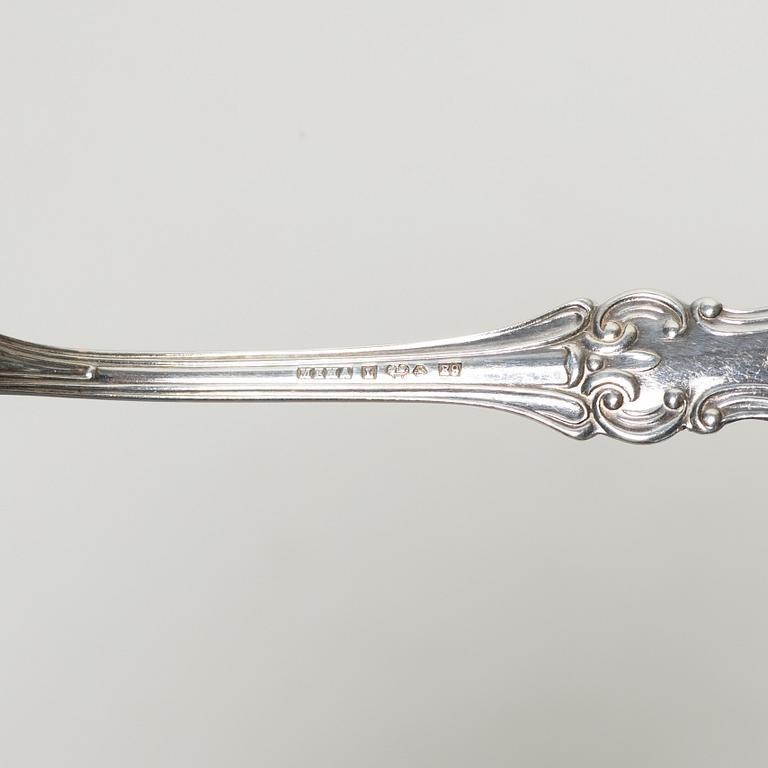 Mocking spoons, 12+5 pcs, silver, including model "Olga", including GAB, Stockholm 1964.