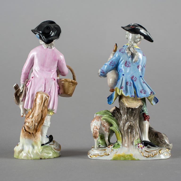FIGURINER, 2 stycken, porslin, Potschappel, Dresden, 1900-tal.