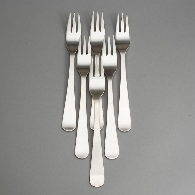 FISKGAFFLAR, 6 st, silver, Wiwen Nilsson, signerade, 1933-40. Tot vikt 336 gram.
