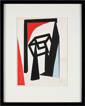 Robert Jacobsen · ROBERT JACOBSEN, blandteknik, monogramsign.