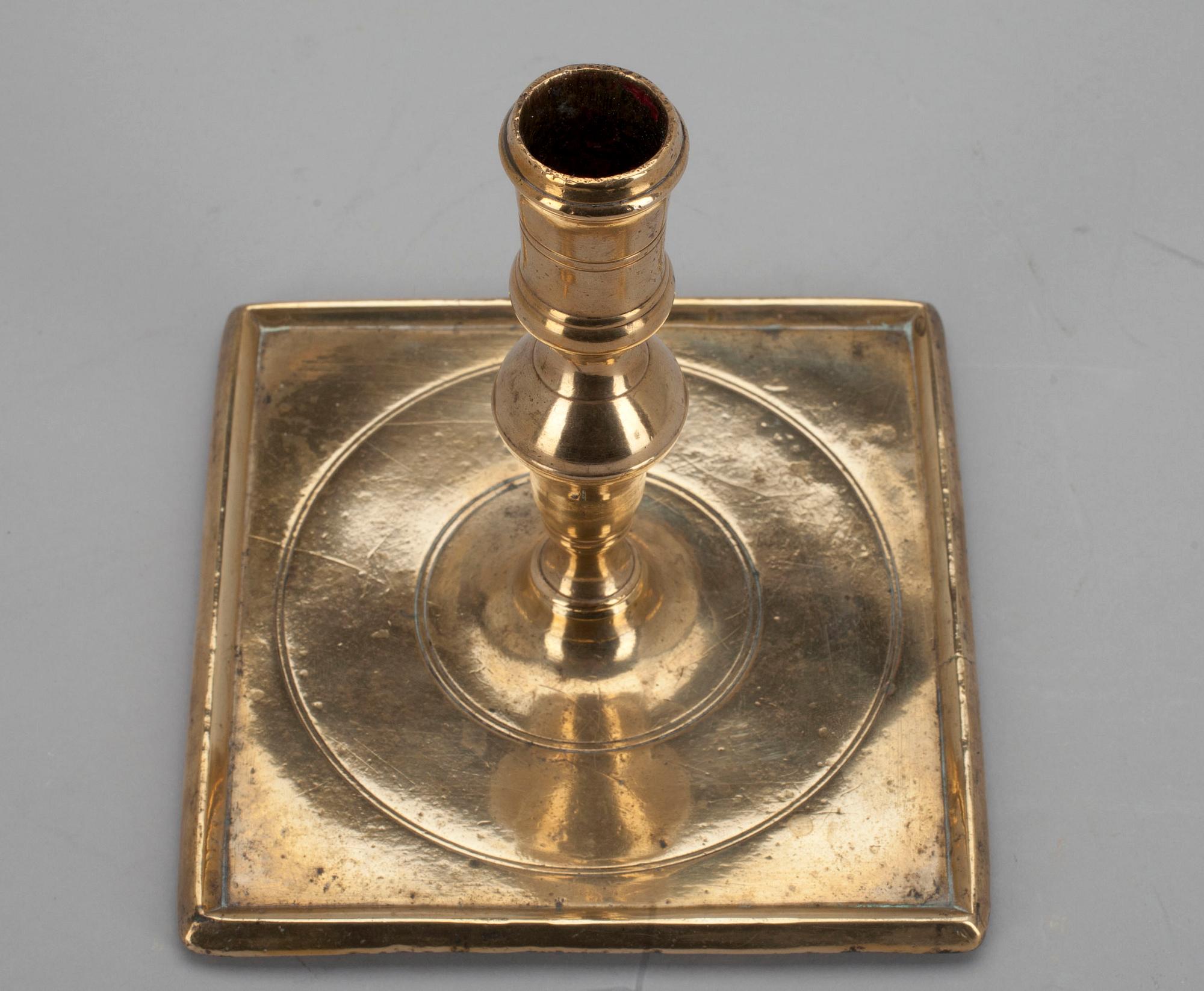 LJUSSTAKE, mässing, barock, 16/1700-tal.