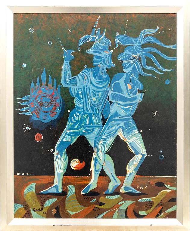 Bertil Gadö, olja på pannå, signerad och daterad 52.