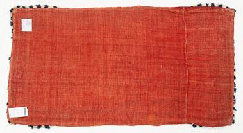 A double-interlocked tapestry carrige cushion, ca 100 x 55 cm, "Bäckahästen" last quater of the 18th century.