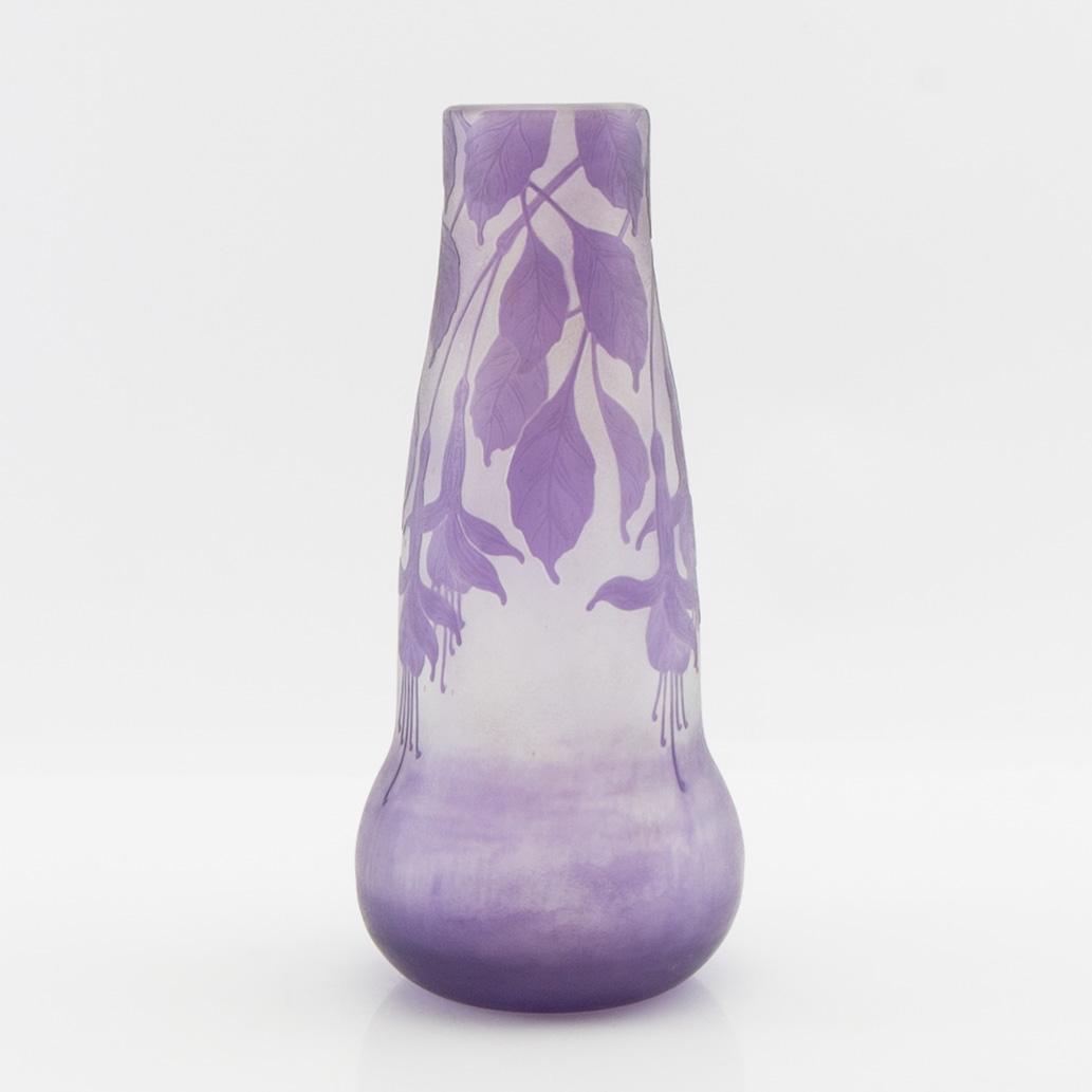 Karl Lindeberg, vase, Kosta Art Nouveau signed.