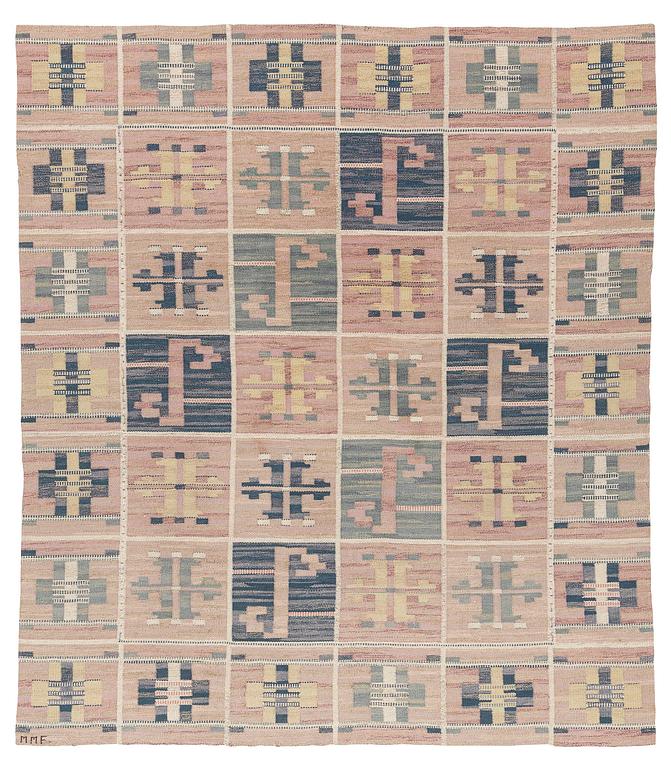 Märta Måås-Fjetterström, a carpet, 'Ulriksdal', flat weave, c. 290 x 250 cm, signed MMF.