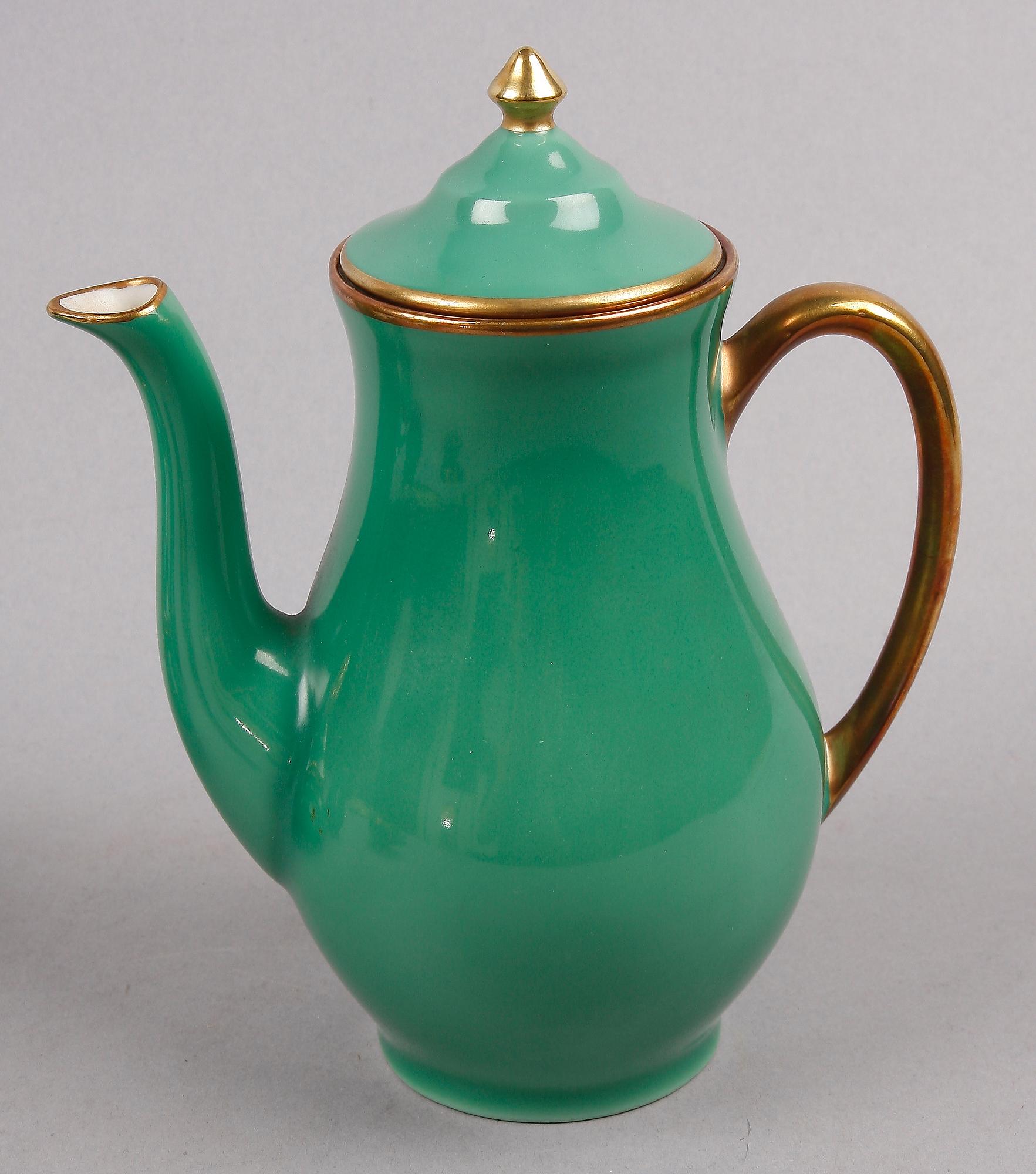 MOCCASERVIS, 15 delar, porslin, Edvard Hald Karlskrona, 1930/40-tal.