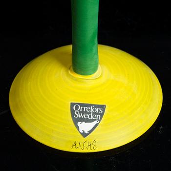 A set of eight Anne Nilsson "Clown" snaps glasses from Orrefors.