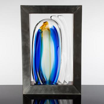 GÖRAN WÄRFF, glasskulptur, Kosta Boda 1999. Unik.