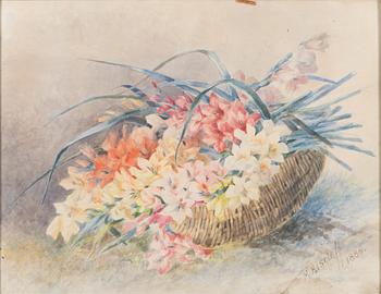 Marga Toppelius-Kiseleff, watercolor, signed and dated 1886.