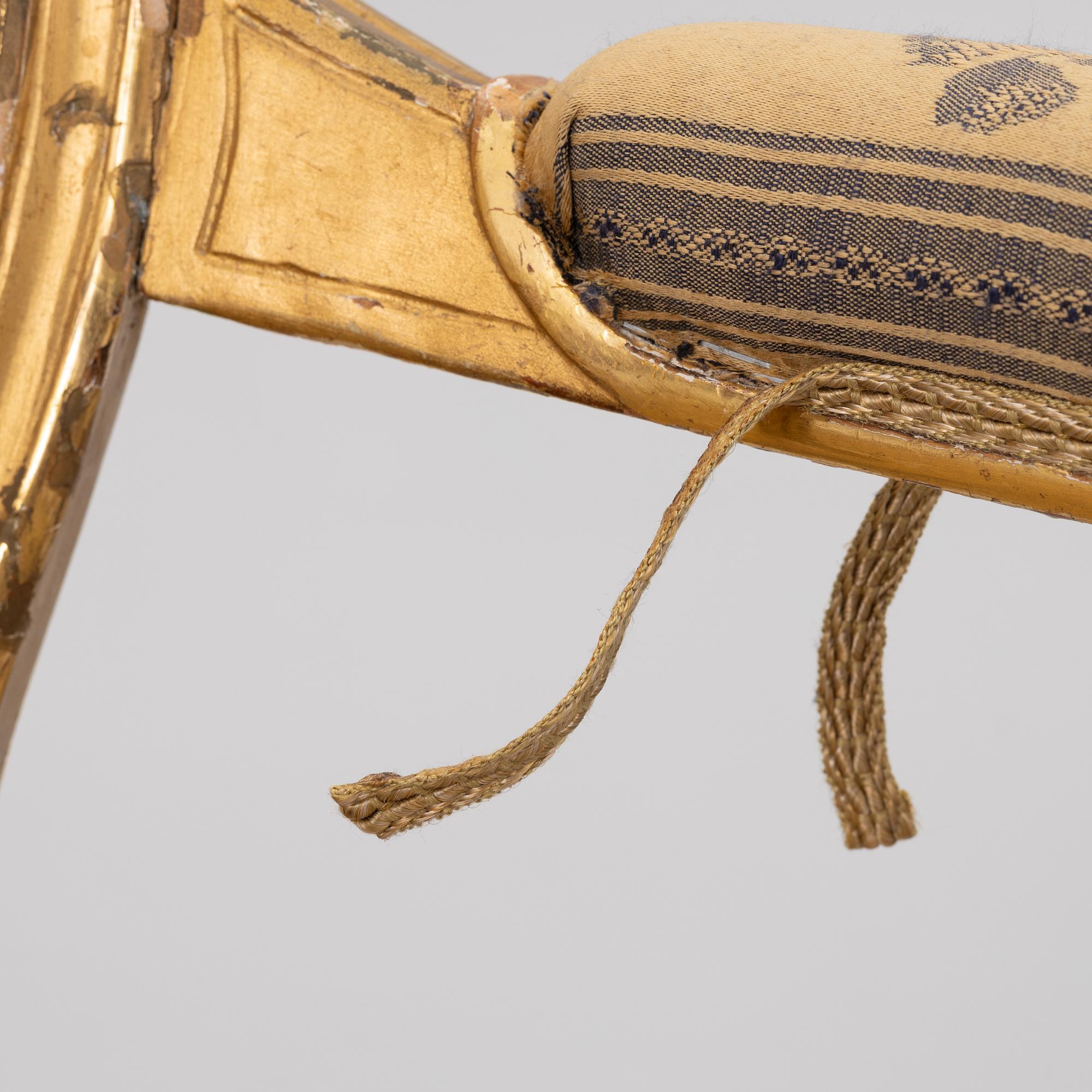 Karmstol, gustaviansk, sent 1700-tal.