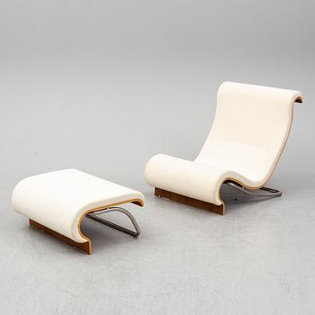 JØRN UTZON, an 'Aurora' esy chair and ottoman Trio Line, Denmark.