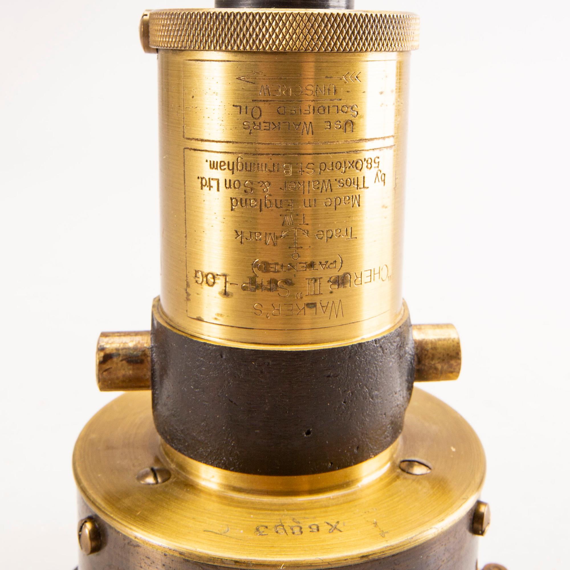 A taffrail ship-logg from  Thomas Walker & Sons,"Excelsior". Birmingham, first half of the 20th century.