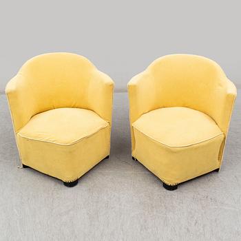 FÅTÖLJER, ett par, Swedish modern, 1930-1940-tal.