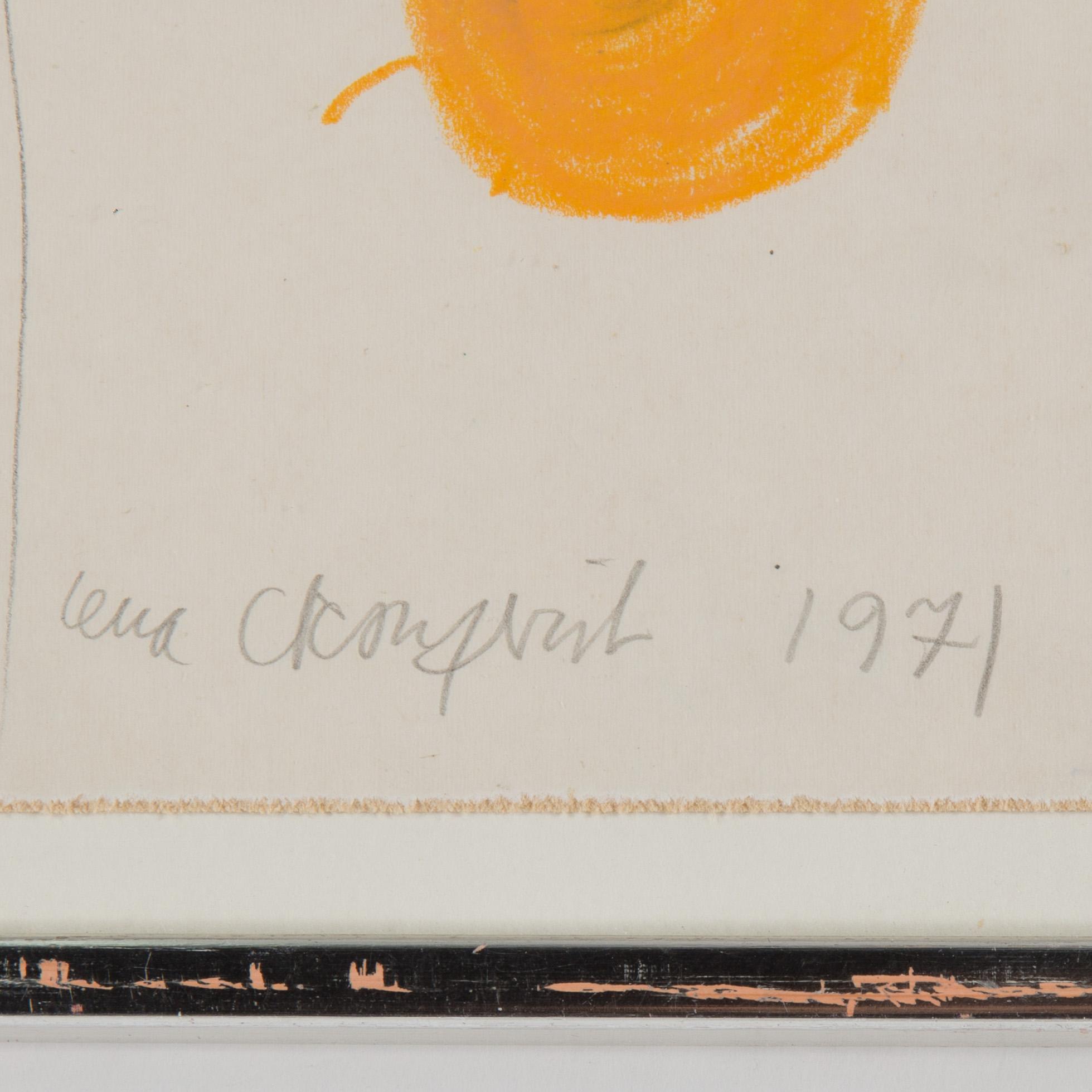 LENA CRONQVIST, krita på papp, signerad och daterad 1971.