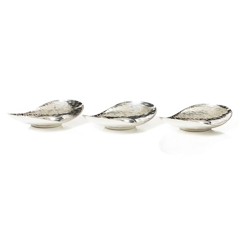 Fat, tre stycken, silver, Japan, 1900-tal.