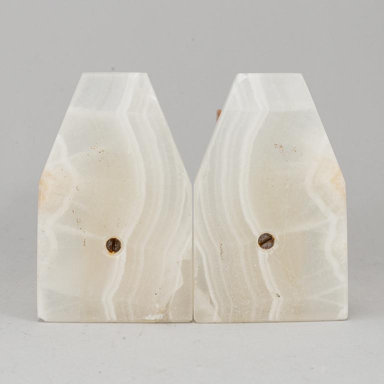 A pair of stone book ends.