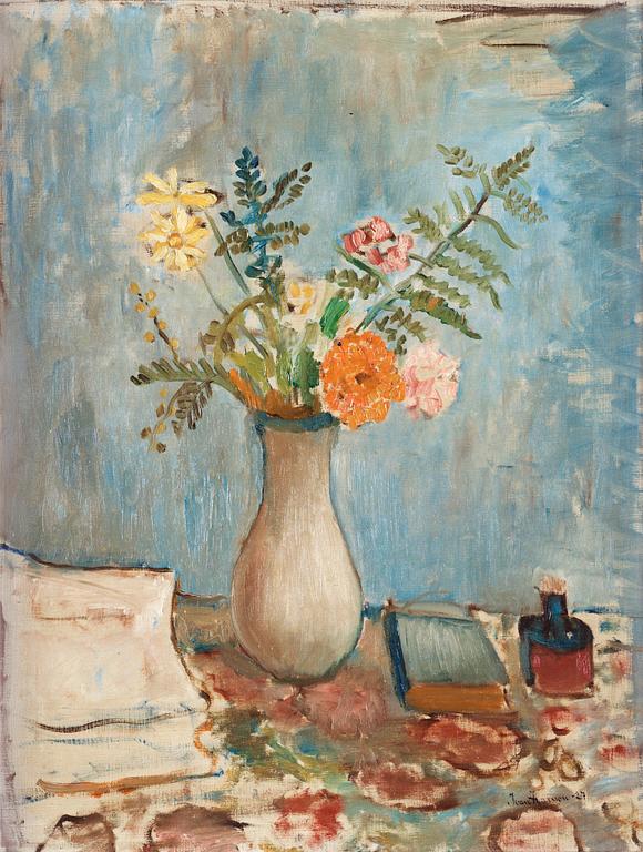 Ivan Ivarson, "Stilleben med blommor i vas" (Still life with flowers in vase).