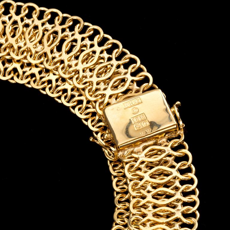 COLLIER, 18k guld, Hedens Guldsmeds Ab Bröderna, Ängelholm, 1977. Vikt ca 74 g.