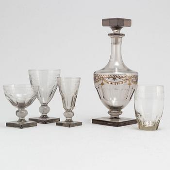 A cut and etched glass service, 19th Century. (72 pieces).