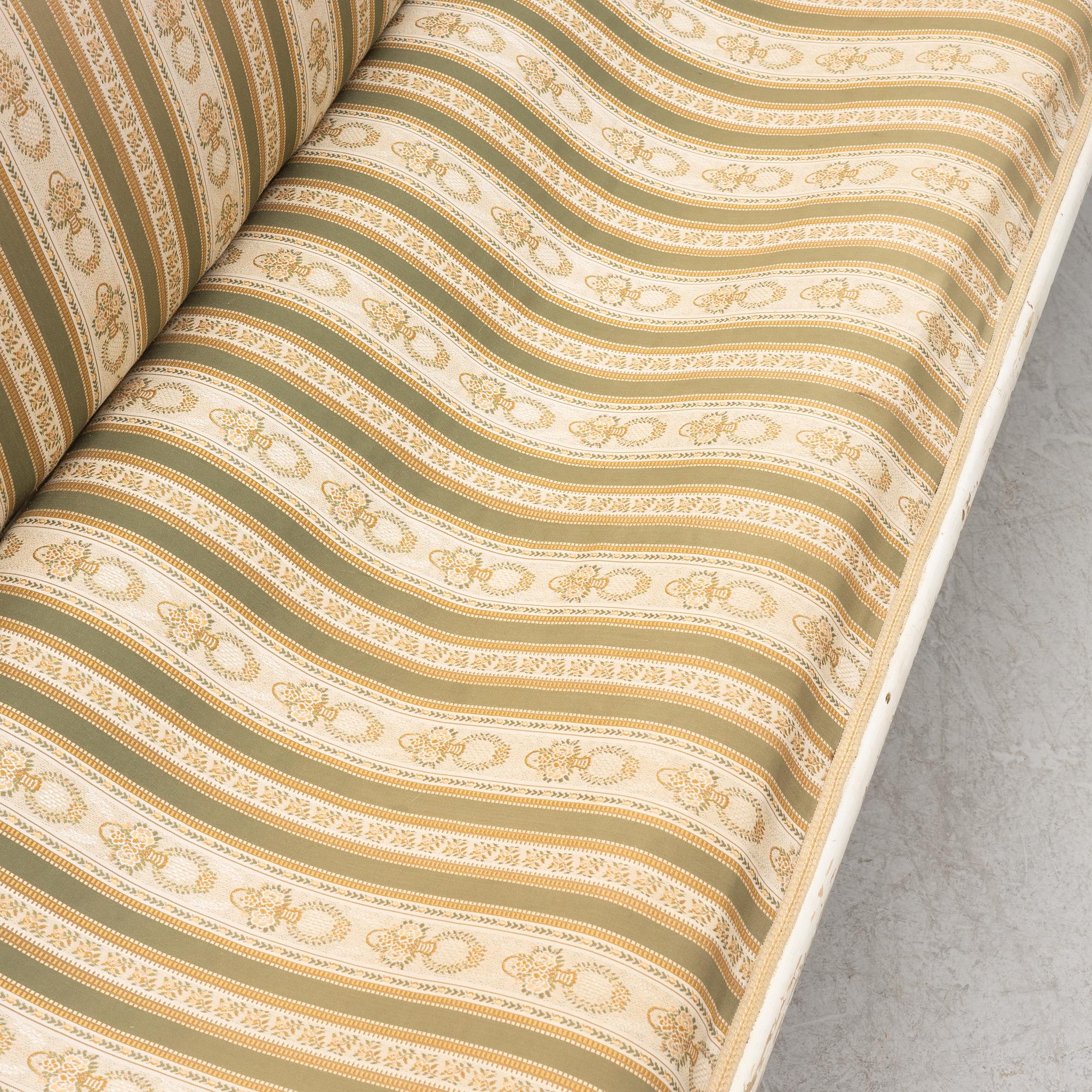 A Gustavian sofa, later part 18th century.
