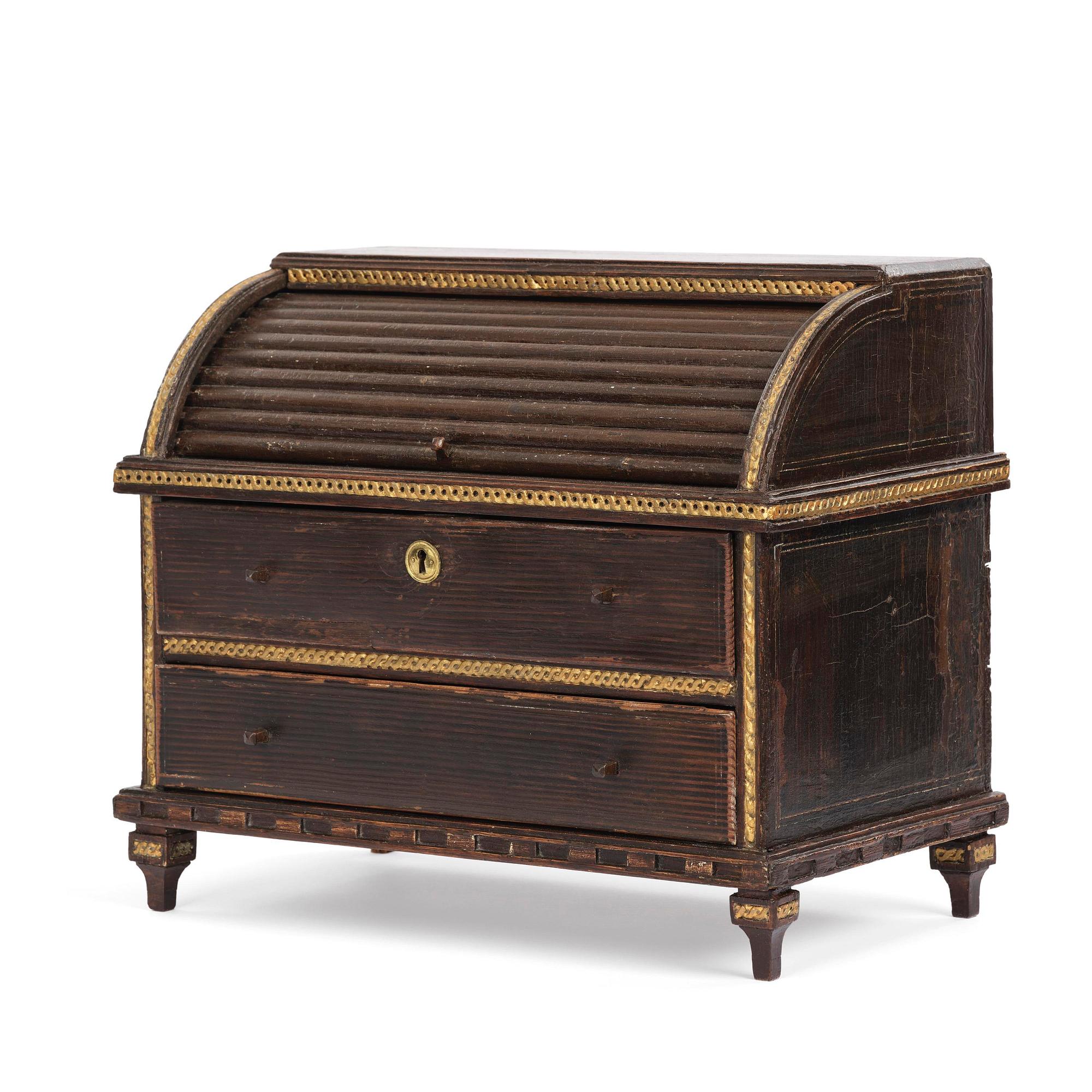 A Gustavian painted miniature escritoire.