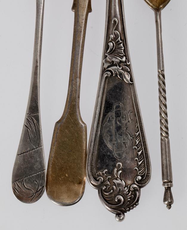 PARTI BESTICK, 12 delar, silver. Ryssland 1800-tal.