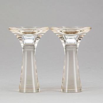 LJUSSTAKAR, ett par, glas, signerade Tapio Wirkkala 3412. Iittala.