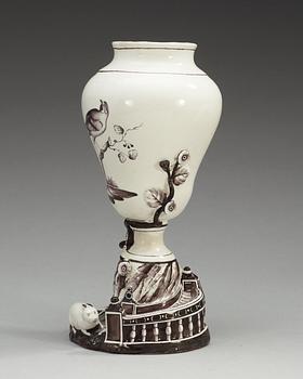 A Swedish Marieberg faience vase, 18th Century.