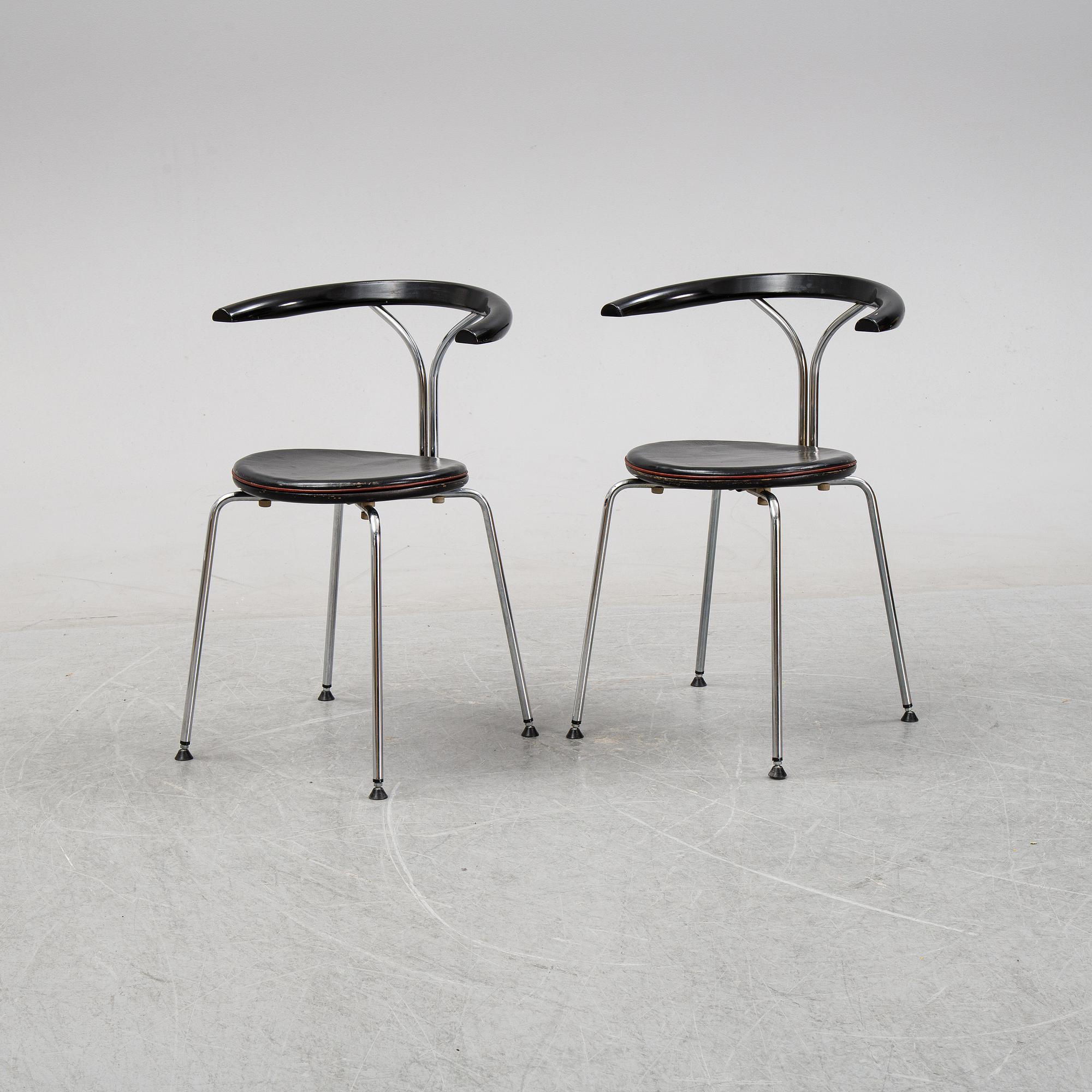 A pair of chairs by Björn Alge, Lindlöfs Interiör, Lammhult, Sweden, 1980-90s.