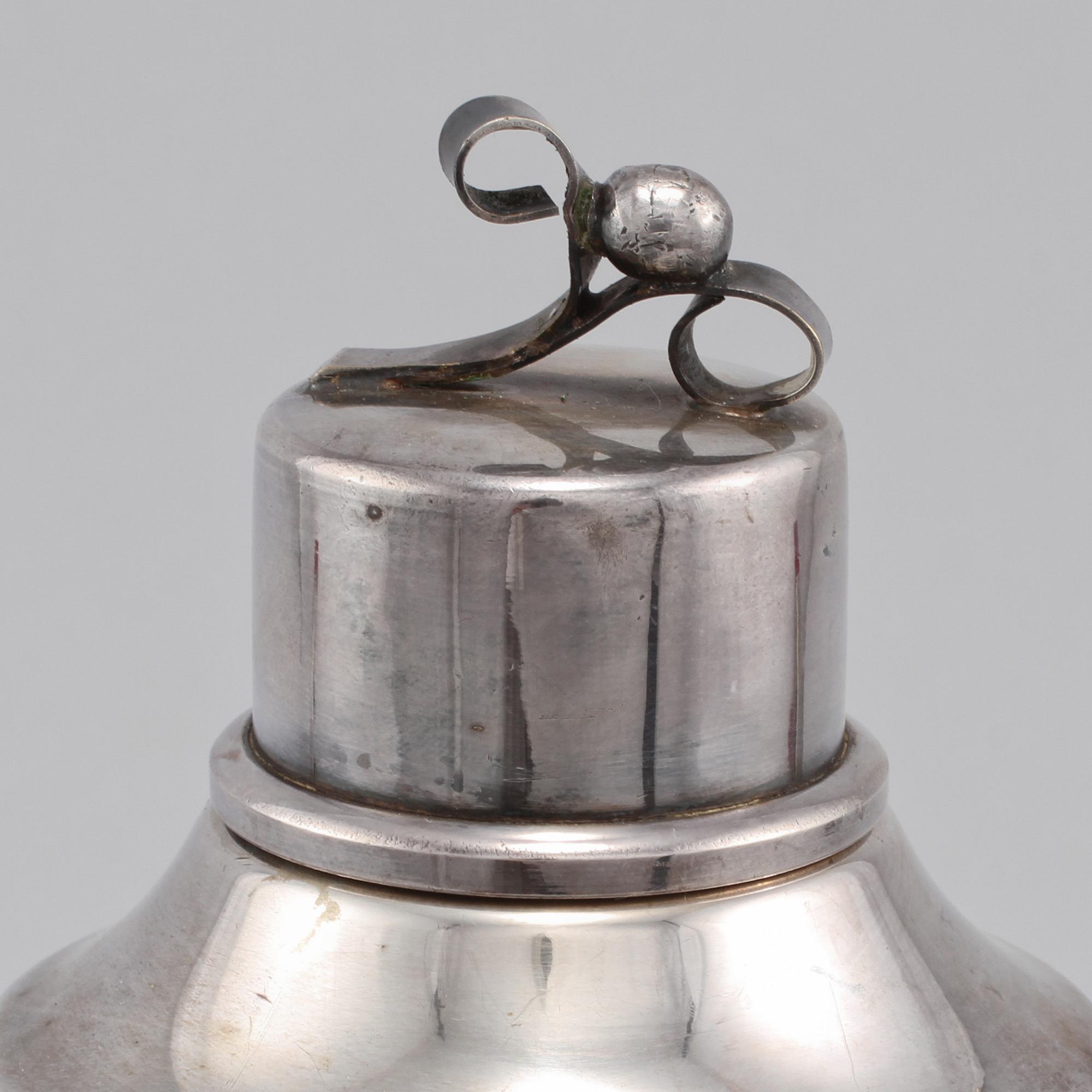 SHAKER, nysilver, art déco, 1900-talets andra kvartal.
