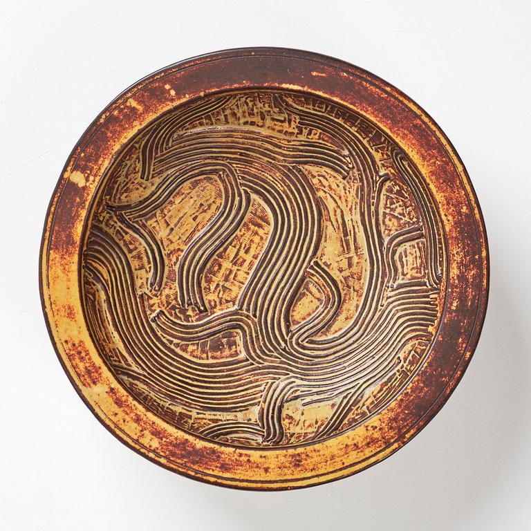 Wilhelm Kåge, a "Farsta" stoneware bowl, Gustavsberg Studio 1948.
