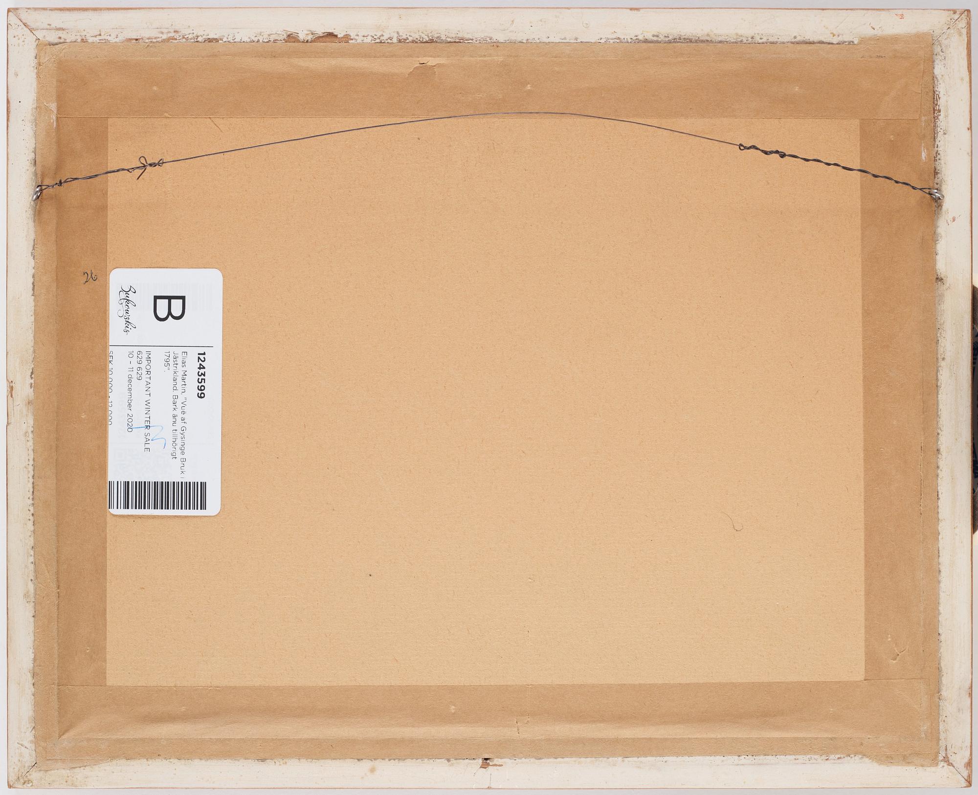 Elias Martin, "Vuë af Gysinge Bruk i Jästrikland. Bark änu tillhörigt 1795".